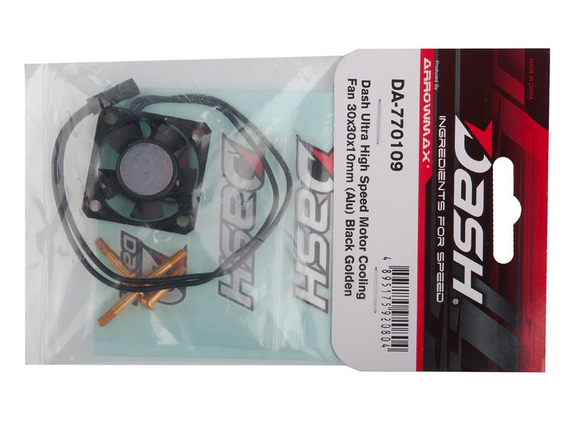 Arrowmax Dash Ultra High Speed Motorlüfter 30x30x10 Alu Black Golden