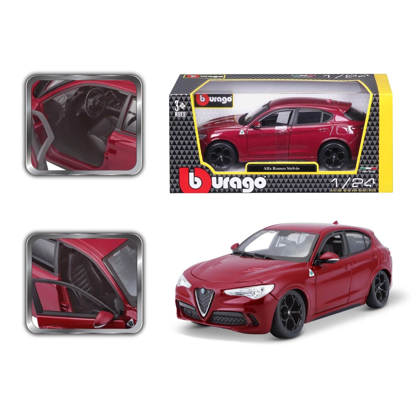 Bburago Alfa Romeo Stelvio - Red 1:24 Modell