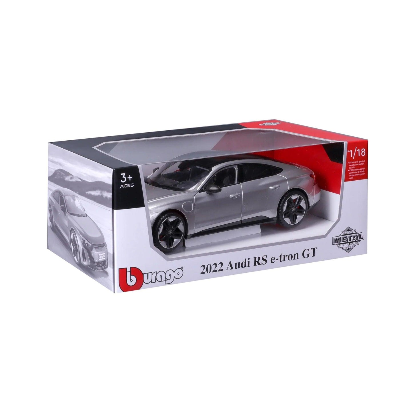 Bburago Audi RS e - Tron GT 2022 - Silver 1:18 Modell
