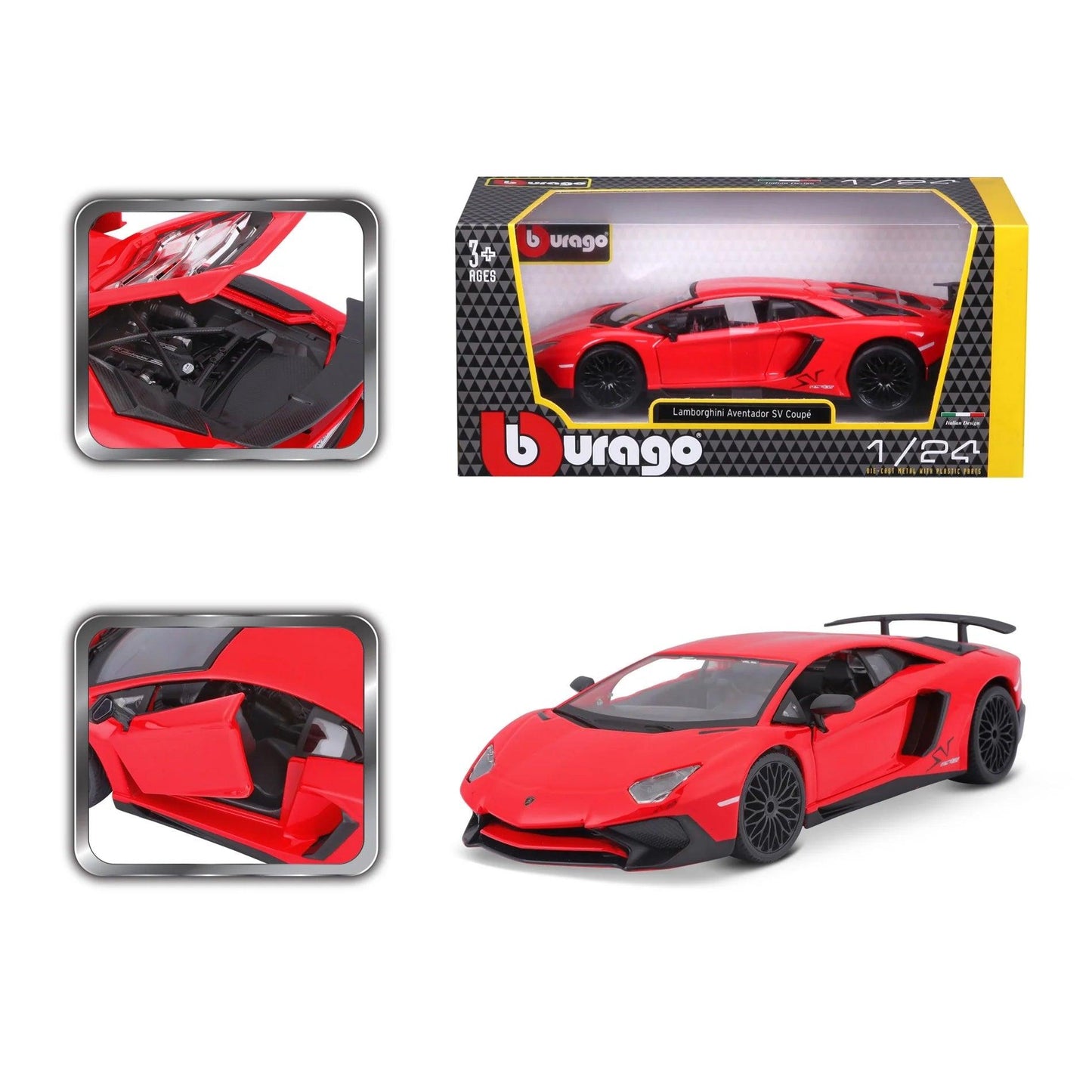 Bburago Lamborghini Aventador LP 750 - 4 SV - Red 1:24 Modell