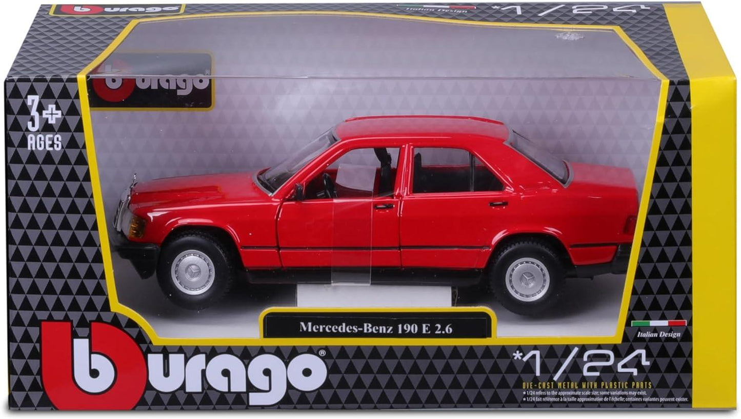 Bburago Mercedes Benz 190E 1987 - Red 1:24 Modell