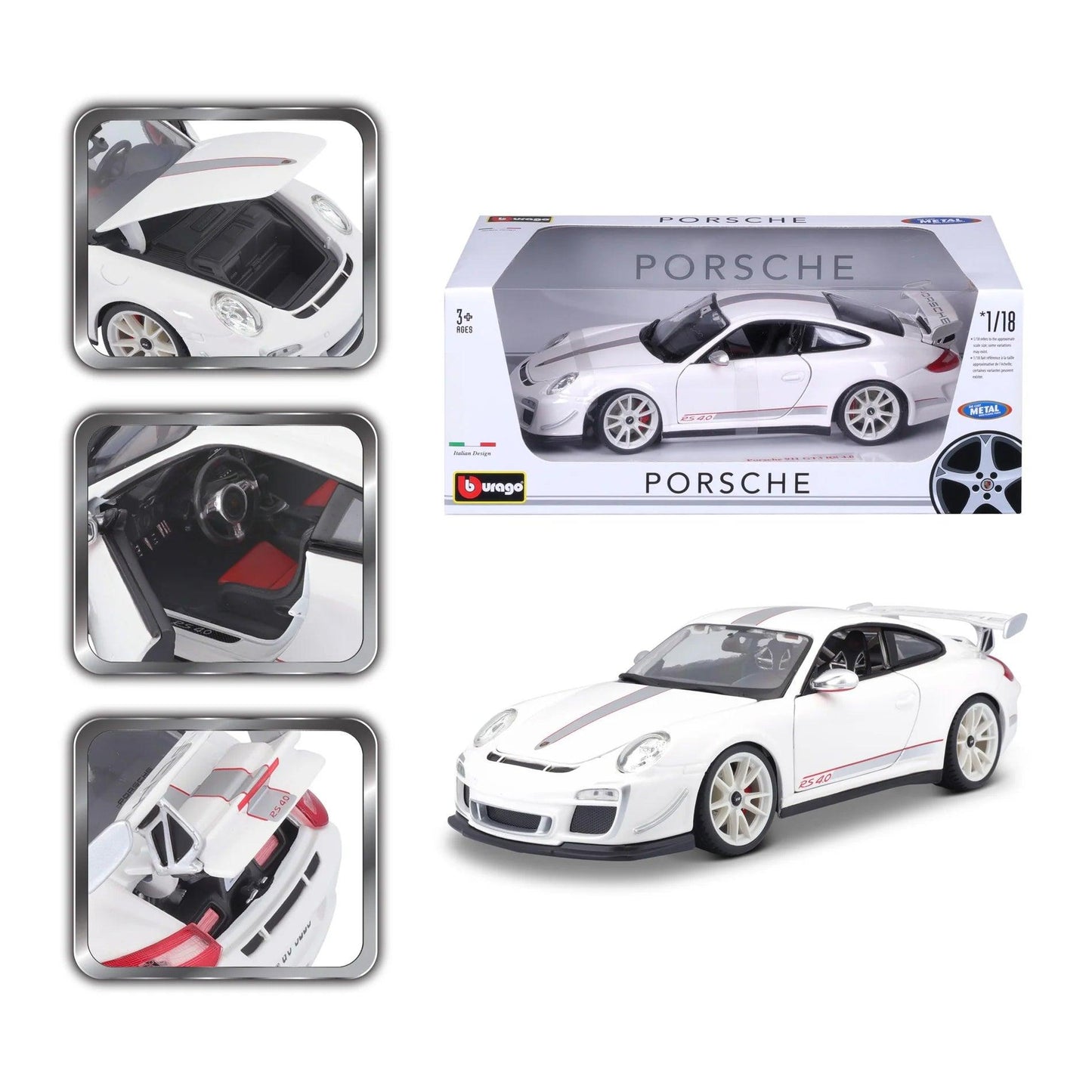 Bburago Porsche 911 GT3 RS 4.0 - White 1:18 Modell