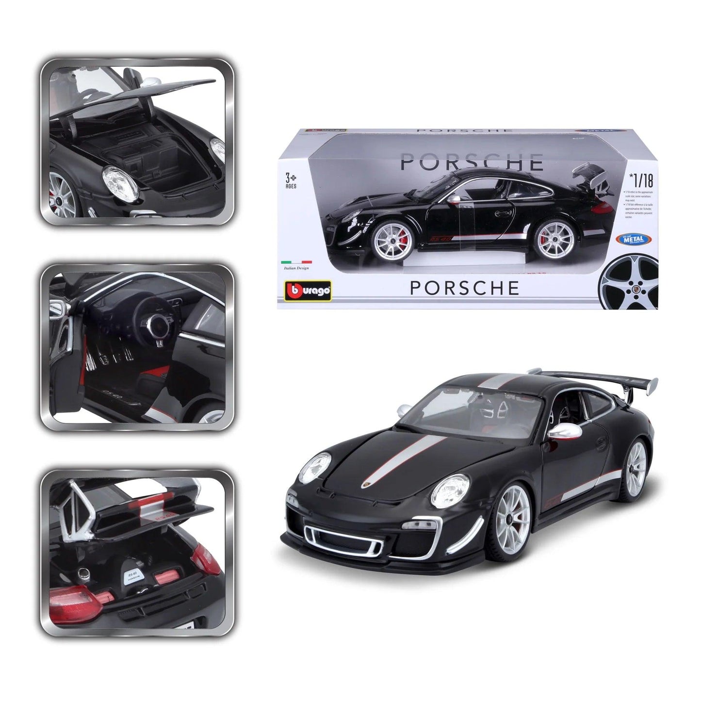 Bburago Porsche GT3 (997) RS 4,0 - Black 1:18 Modell