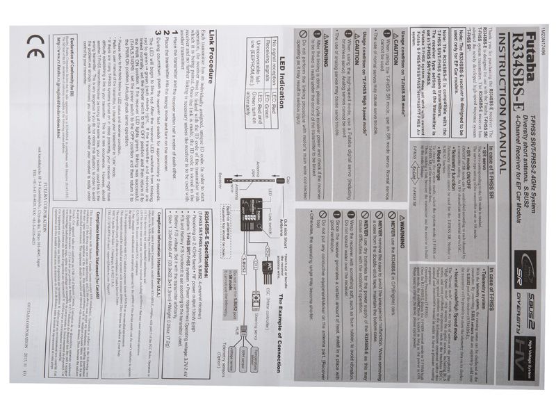 Futaba R334SBS-E Empfänger 2,4GHz T-FHSS SR Telemetrie