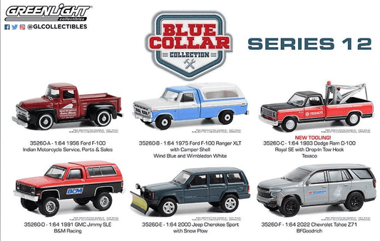 Greenlight Blue Collar Collection Series 12 (Set mit 6 Modellwagen) 1:64 Modelle
