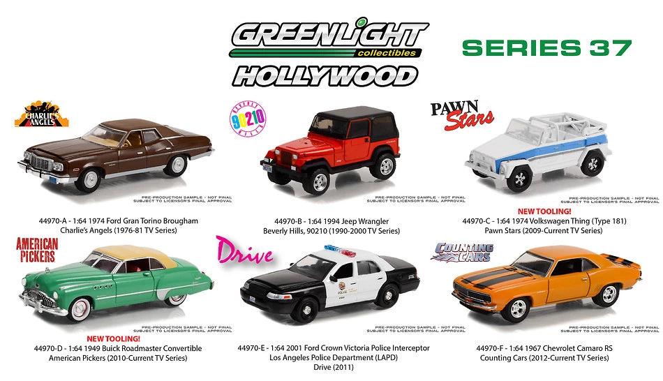 Greenlight Hollywood Series 37 (Set mit 6 Modellwagen) 1:64 Modelle