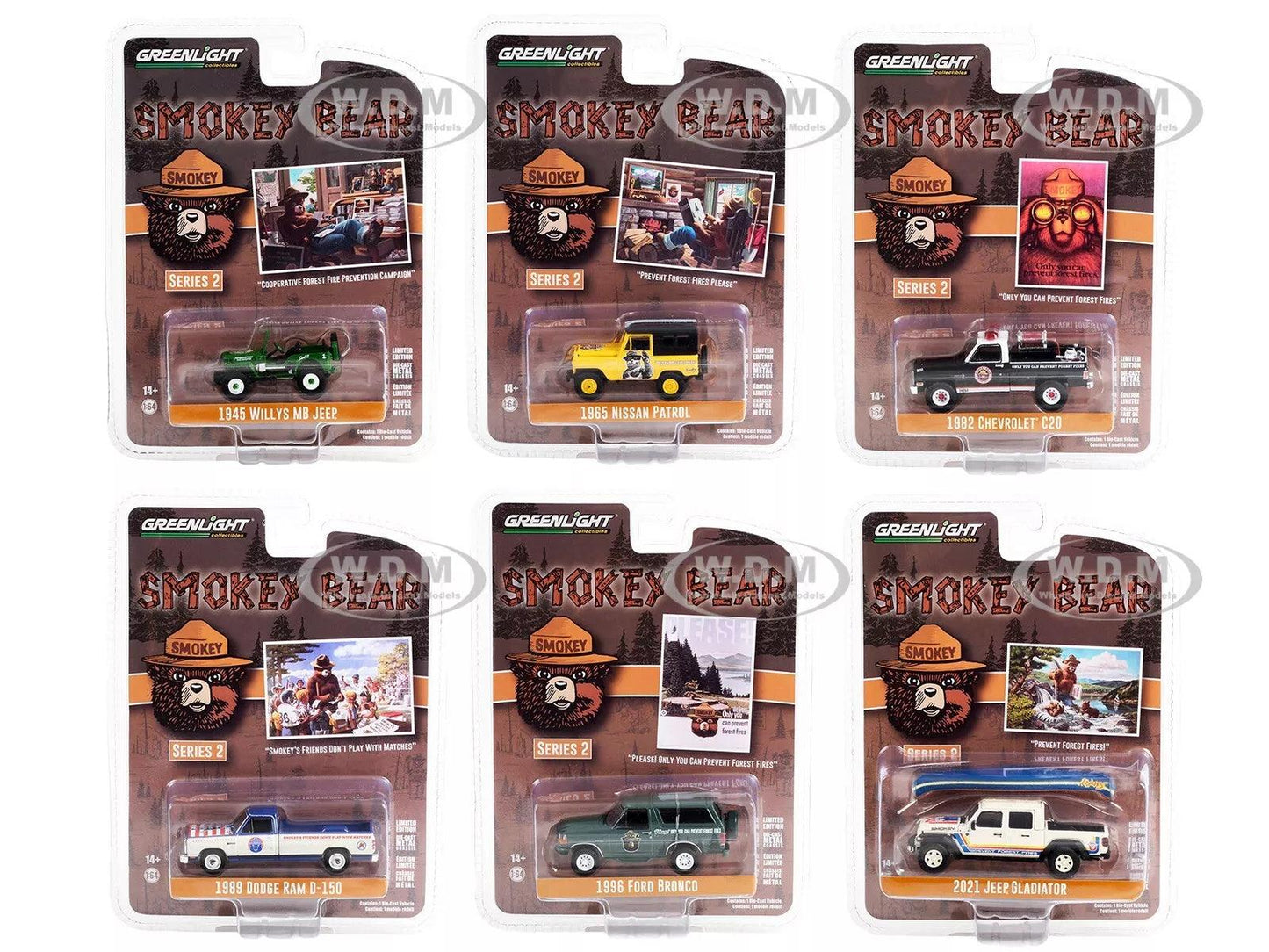 Greenlight Smokey Bear Series 2 (Set mit 6 Modellwagen) 1:64 Modelle