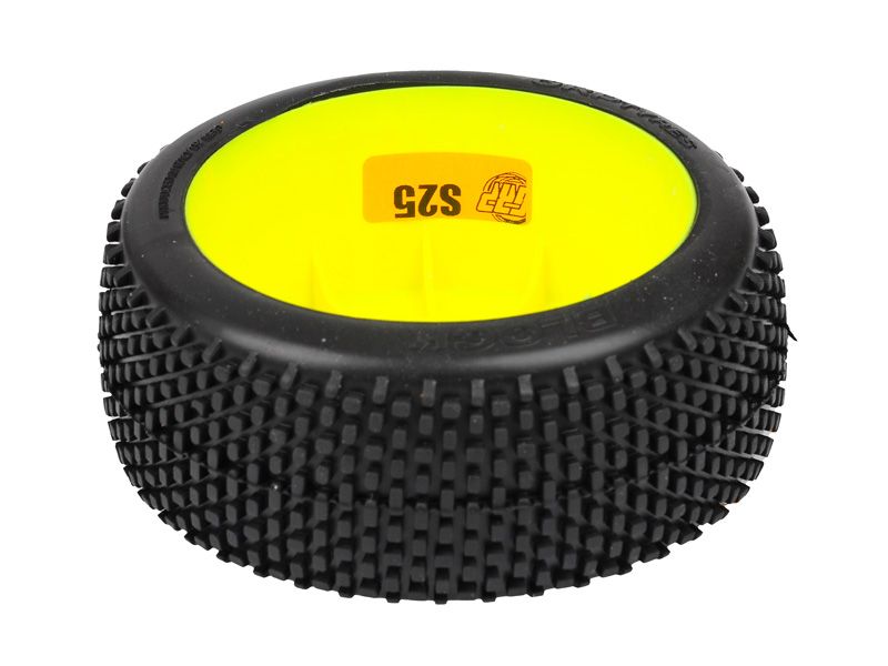 GRP 1:8 Buggy Komplettrad M20 BLOCK Felgendesign gelb in S25 Synthetic Compound Super Soft