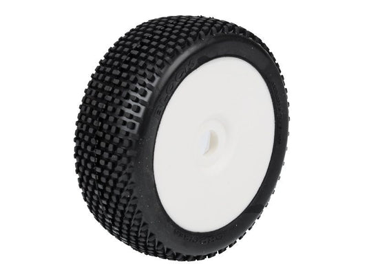 GRP 1:8 Buggy Komplettrad M20 BLOCK Felgendesign weiß in S25 Synthetic Compound Super Soft