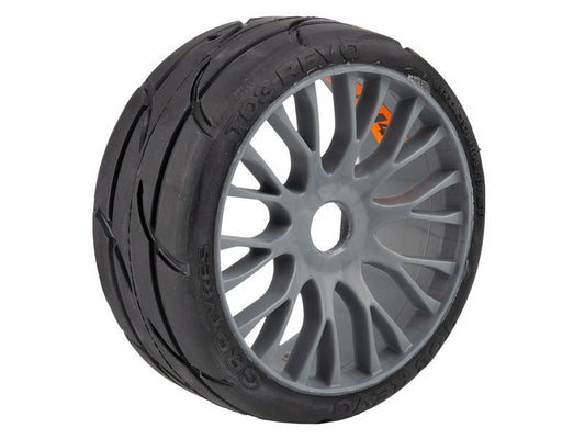 GRP 1:8 GT XM4 Profil T03 REVO Komplettrad Soft-Medium grau "Markencup"