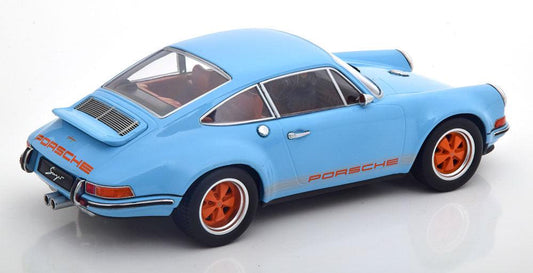 KK - Scale Singer Porsche 911 Coupe - Hellblau/Orange 1:18 Modell