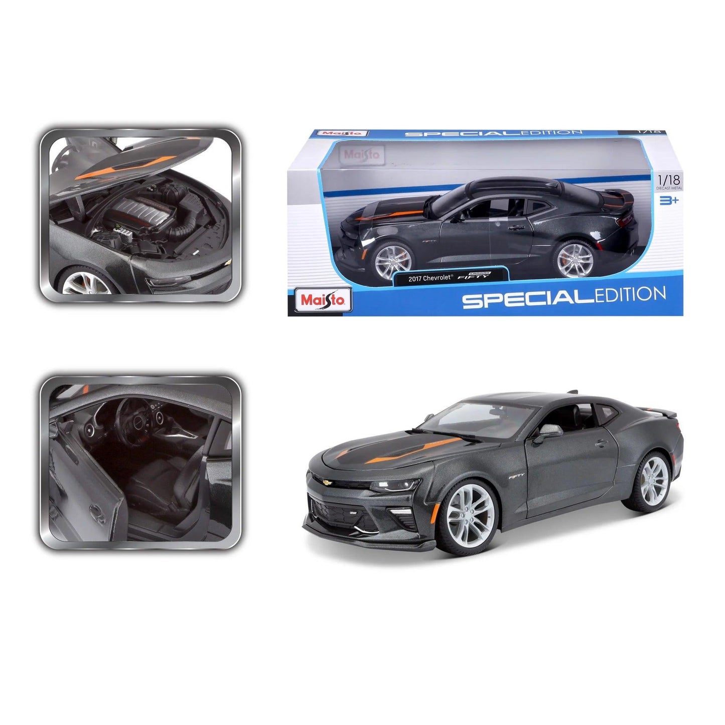 Maisto Chevrolet Camaro 50th Anniversary Edition 2017 - Grey 1:18 Modell