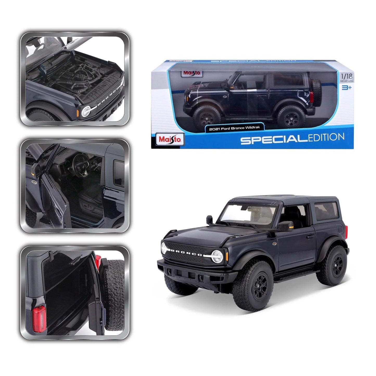 Maisto Ford Bronco Wildtrak 2021 - Blue 1:18 Modell