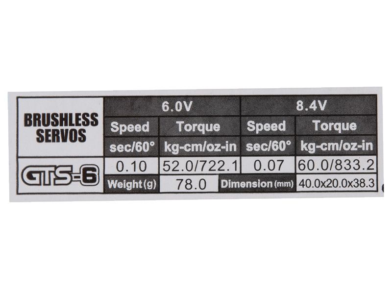 Power HD GTS-6 HV Brushless Servo mit Aluminiumgehäuse 8.4V 60kg 0.07sec