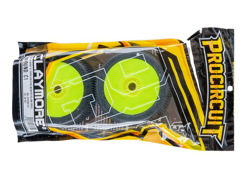 Procircuit Komplettrad CLAYMORE V2 1:8 Buggy RC Reifen C1 Super Soft