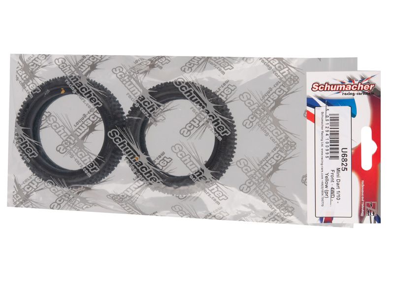 Schumacher 1:10 Mini Dart gelb Offroad Reifen (2) 4WD Frontreifen