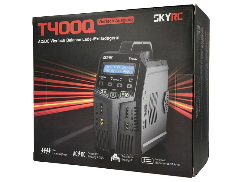 SkyRC T400Q AC/DC Quad Ladegerät LiPo 1-6s 12A 4x100W