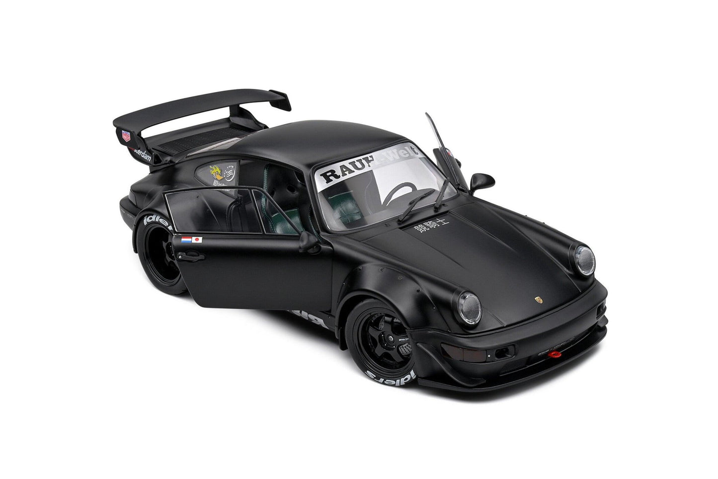 Solido Porsche 911 (964) RWB Bodykit Darth Vader 2016 - Matt Black 1:18 model