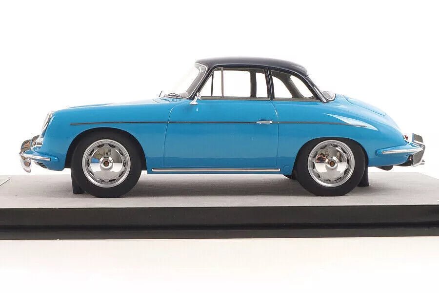 Tecnomodel Porsche 356 Karmann Hardtop 1961 - Light Blue with Black Top 1:18 Modell