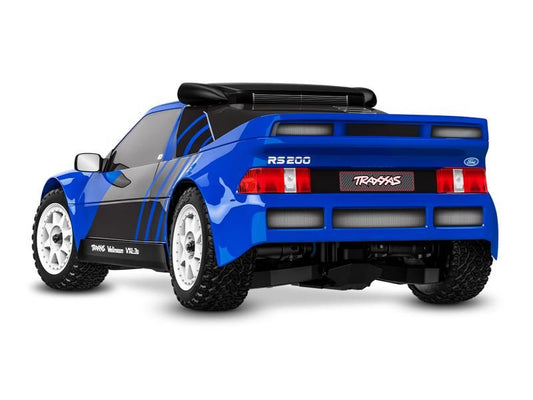 Traxxas Mini Rally 4WD Brushless VXL3S RTR 1:12 Ford RS200 blau mit 2S Lipo Akku + USB/C - Lader