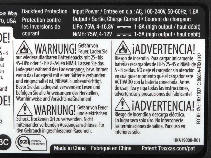 Traxxas POWER PACK EZ-Peak Plus Ladegerät EU Version + 1x ID LiPo 14,8V 6700mah 25C