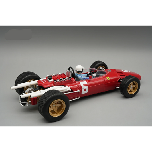 Tecnomodel Ferrari 312 F1 #6 Winner Italy GP Monza 1966 Ludovico Scarfiotti with driver figure 1:18 Modell