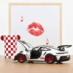 Norev Porsche 911 GT3 RS w/Weissach Pack 2022 - White/Pyro Red 1:18 Model