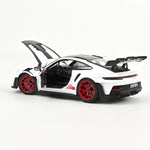 Norev Porsche 911 GT3 RS w/Weissach Pack 2022 - White/Pyro Red 1:18 Model