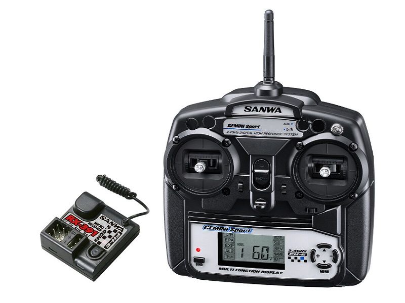 Airtronics Sanwa Gemini Sport Fernsteuerung Combo (2.4GHz / RX391W) RC Sender + Empfänger