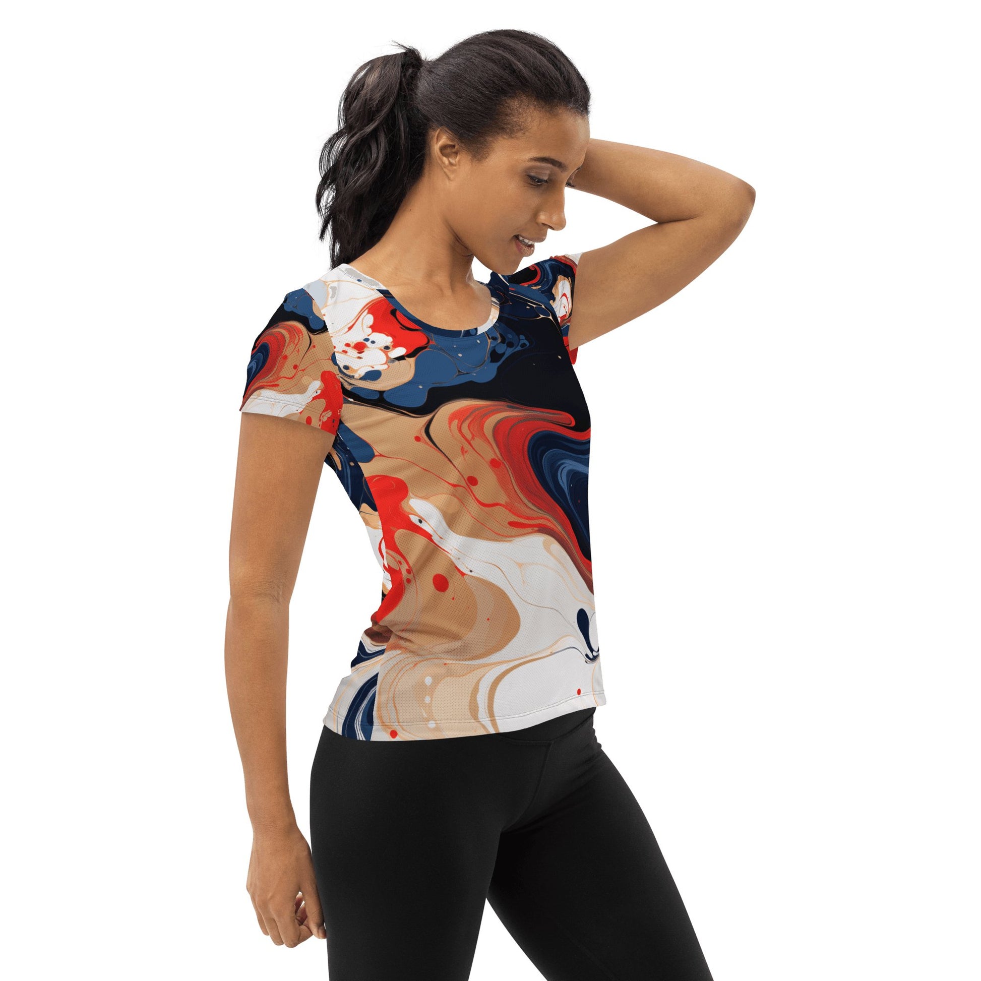 Allover Sport T-Shirt für Damen "Color Swirl" - Artexio