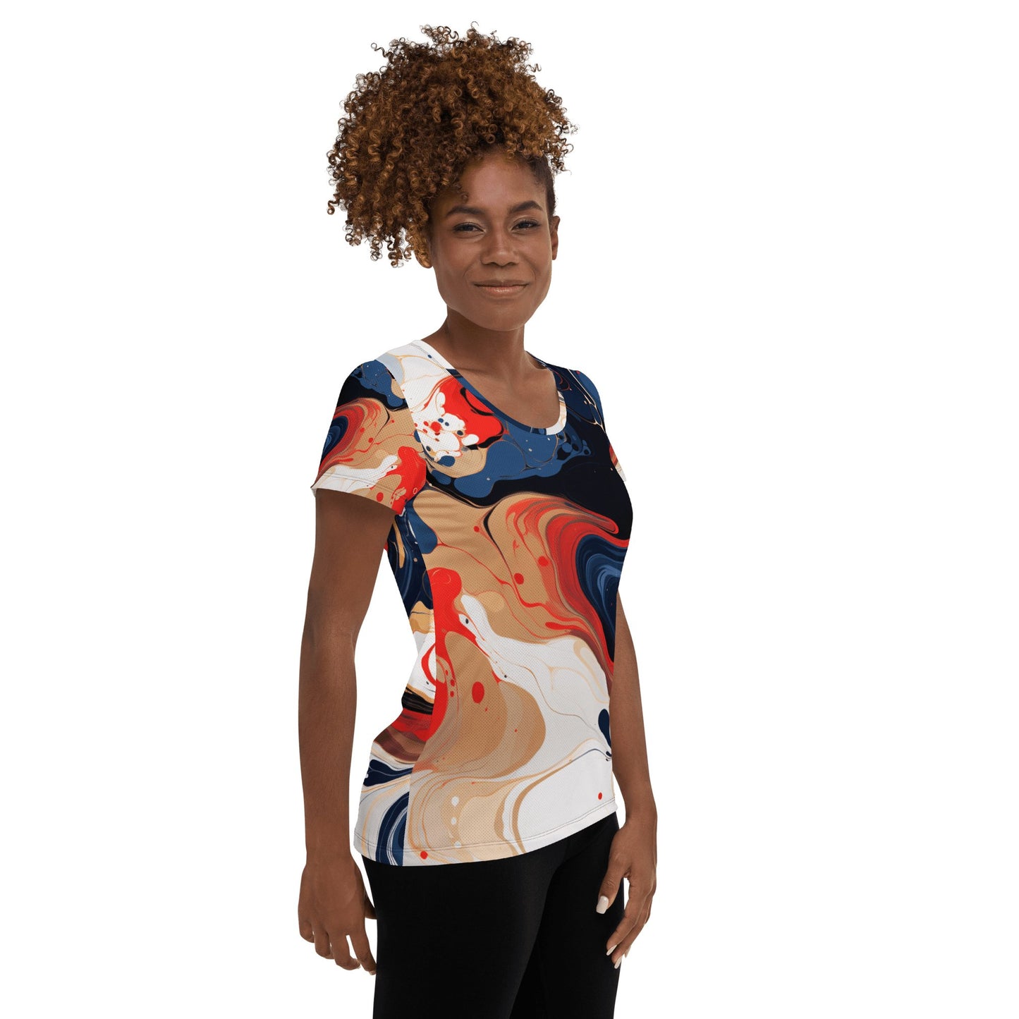 Allover Sport T-Shirt für Damen "Color Swirl" - Artexio