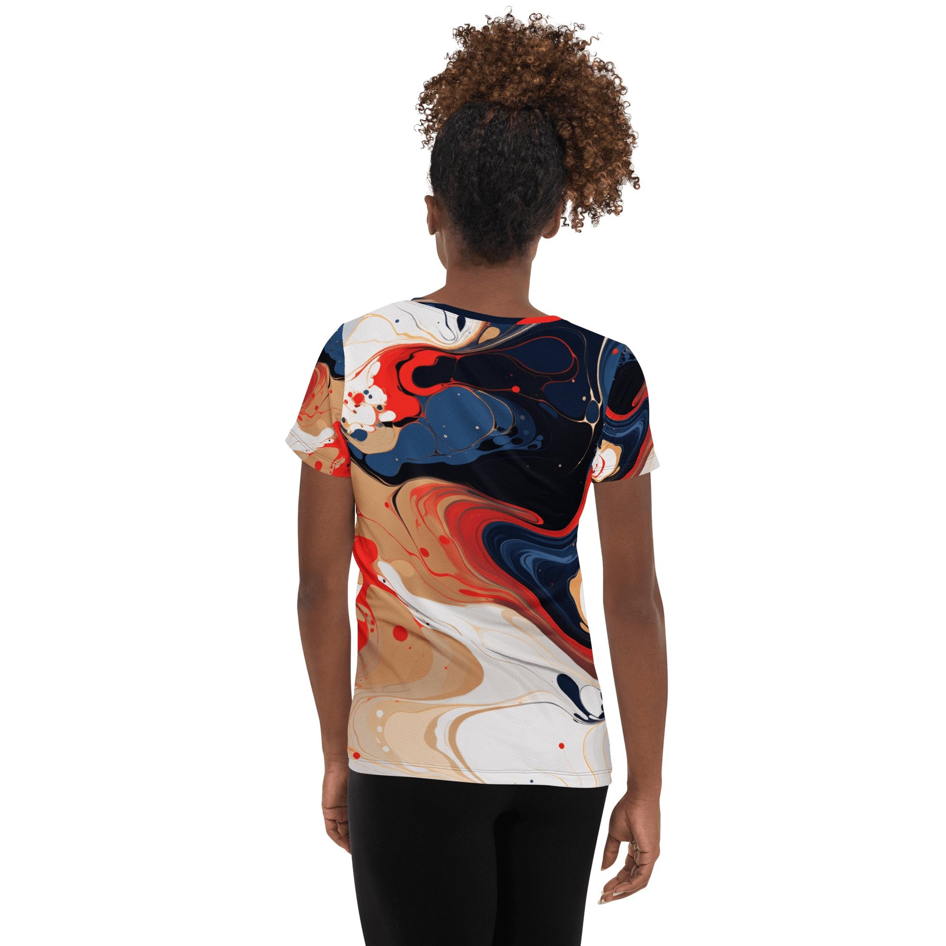 Allover Sport T-Shirt für Damen "Color Swirl" - Artexio