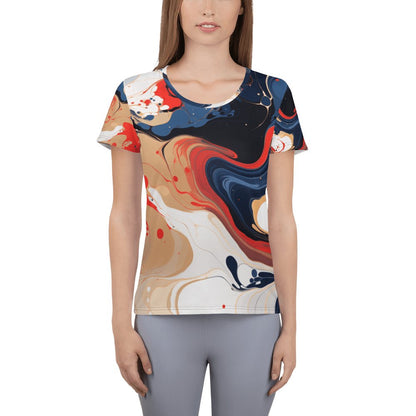 Allover Sport T-Shirt für Damen "Color Swirl" - Artexio