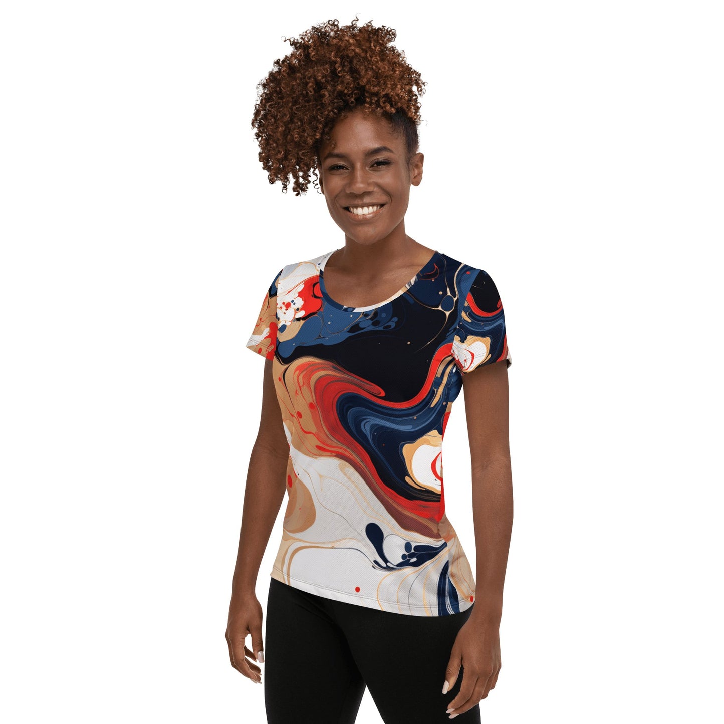 Allover Sport T-Shirt für Damen "Color Swirl" - Artexio