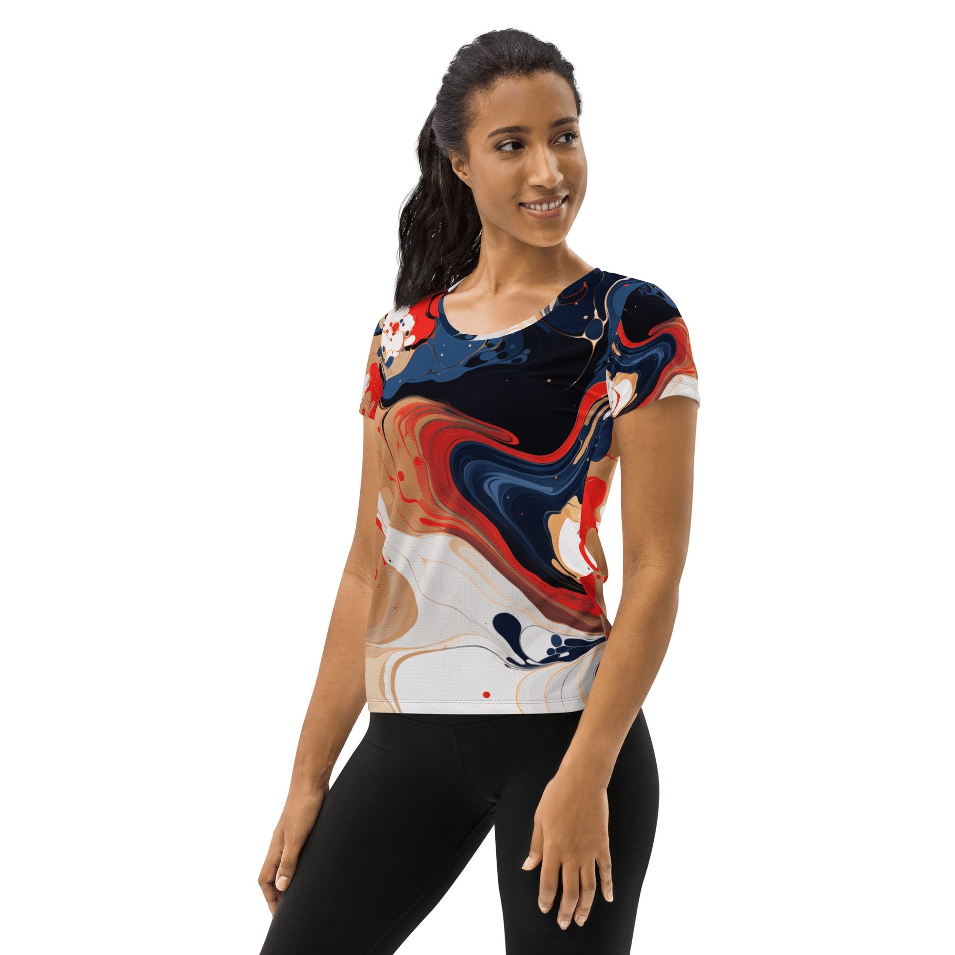 Allover Sport T-Shirt für Damen "Color Swirl" - Artexio