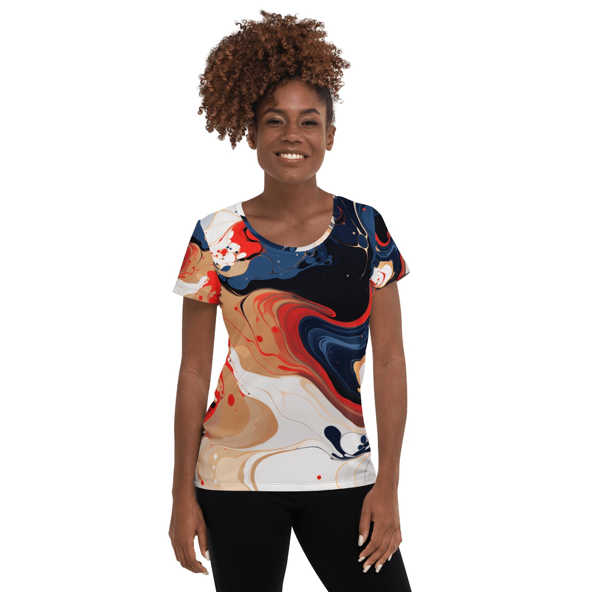 Allover Sport T-Shirt für Damen "Color Swirl" - Artexio