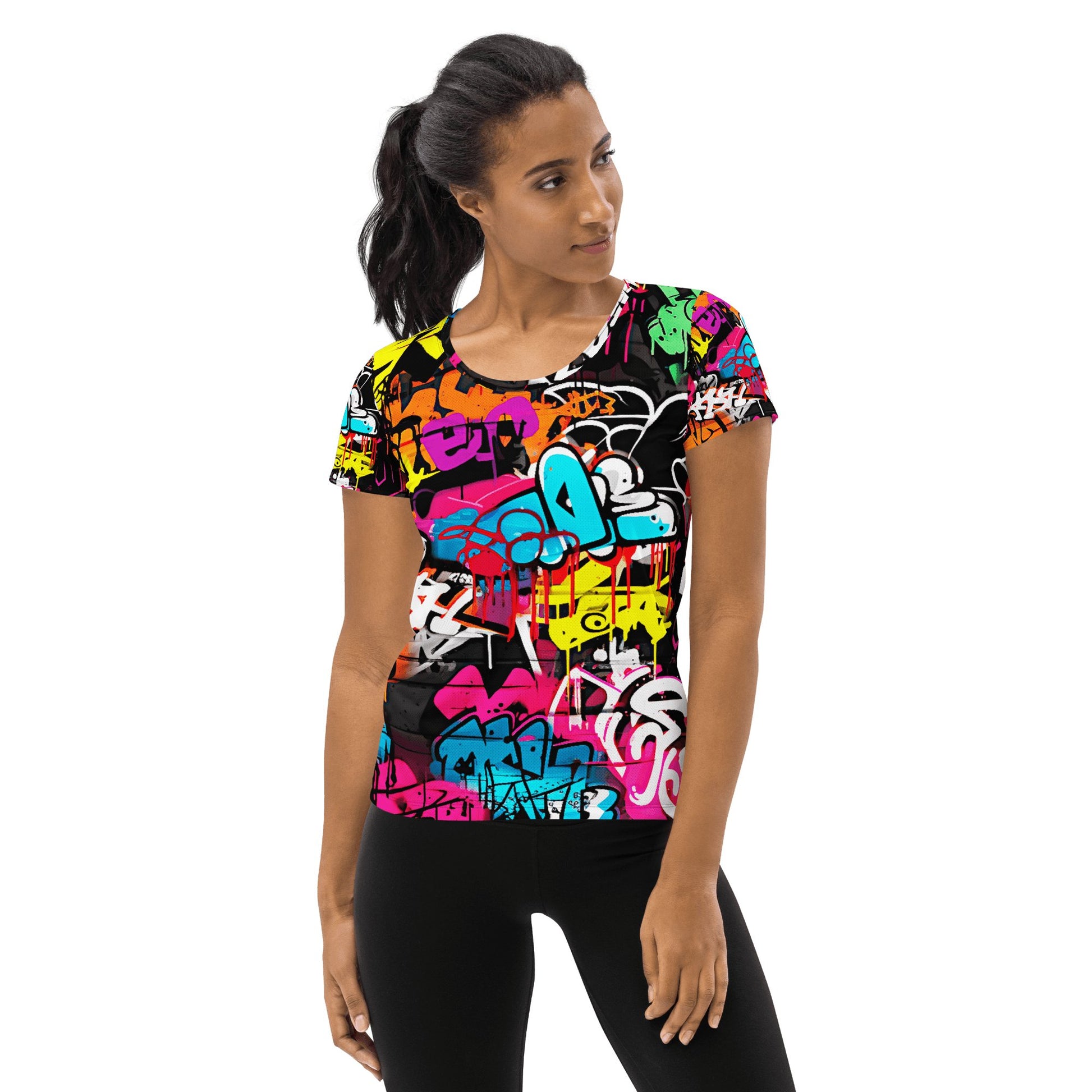 Allover Sport T-Shirt für Damen "Graffiti" - Artexio