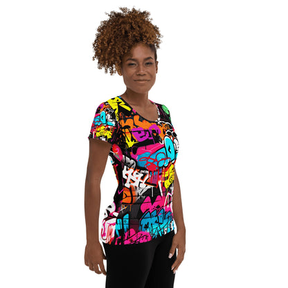 Allover Sport T-Shirt für Damen "Graffiti" - Artexio