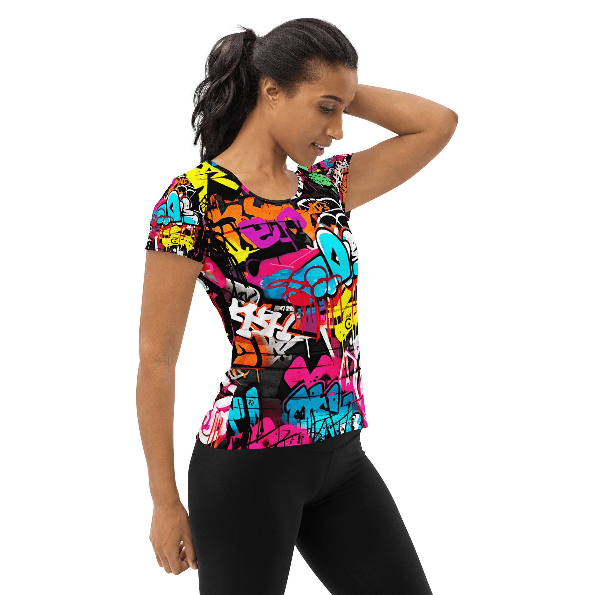 Allover Sport T-Shirt für Damen "Graffiti" - Artexio