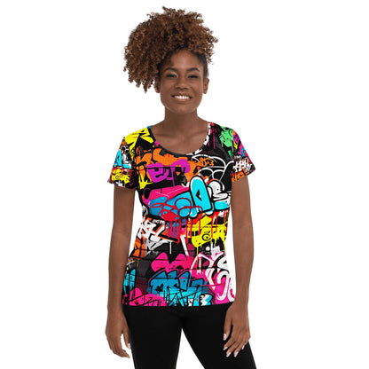 Allover Sport T-Shirt für Damen "Graffiti" - Artexio