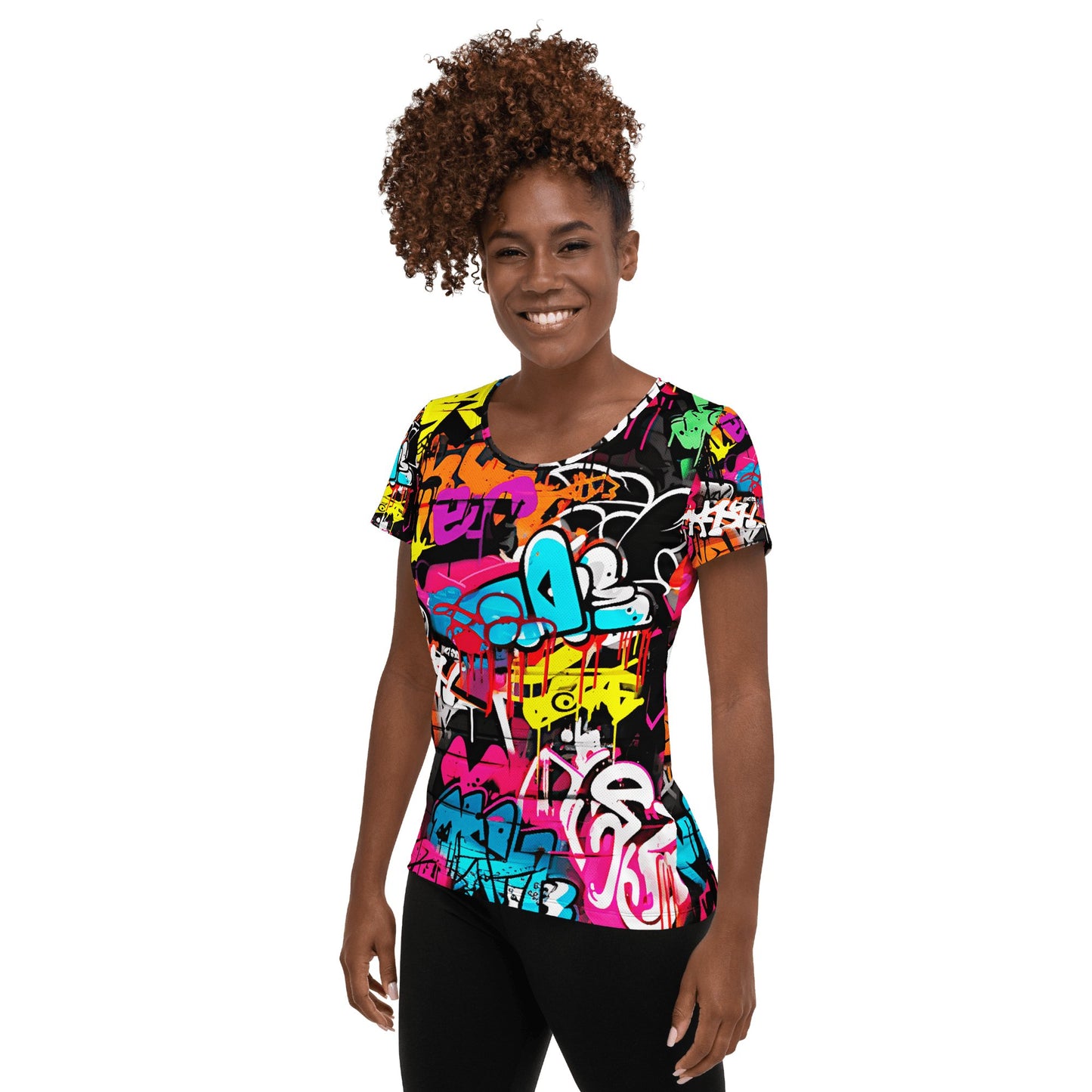 Allover Sport T-Shirt für Damen "Graffiti" - Artexio