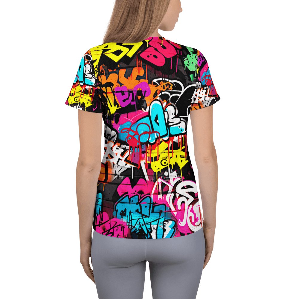 Allover Sport T-Shirt für Damen "Graffiti" - Artexio