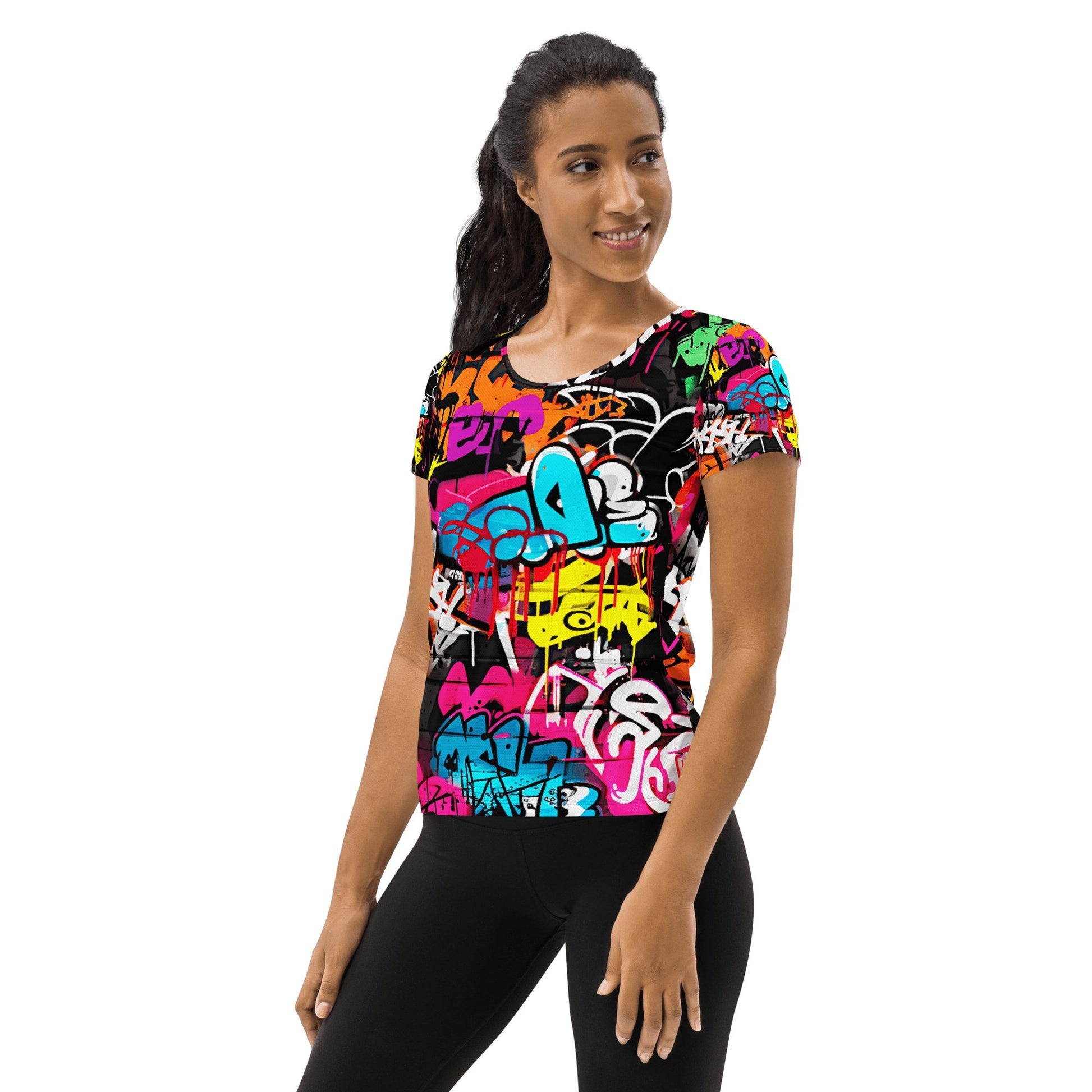 Allover Sport T-Shirt für Damen "Graffiti" - Artexio