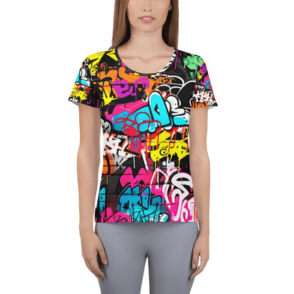 Allover Sport T-Shirt für Damen "Graffiti" - Artexio