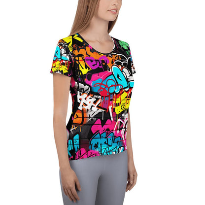 Allover Sport T-Shirt für Damen "Graffiti" - Artexio