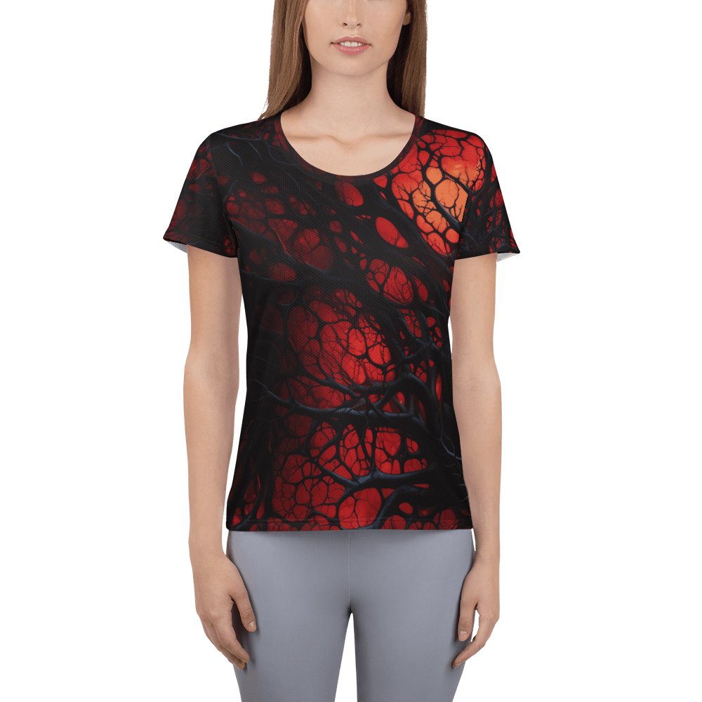 Allover Sport T-Shirt für Damen "Inferno of Shadows" - Artexio