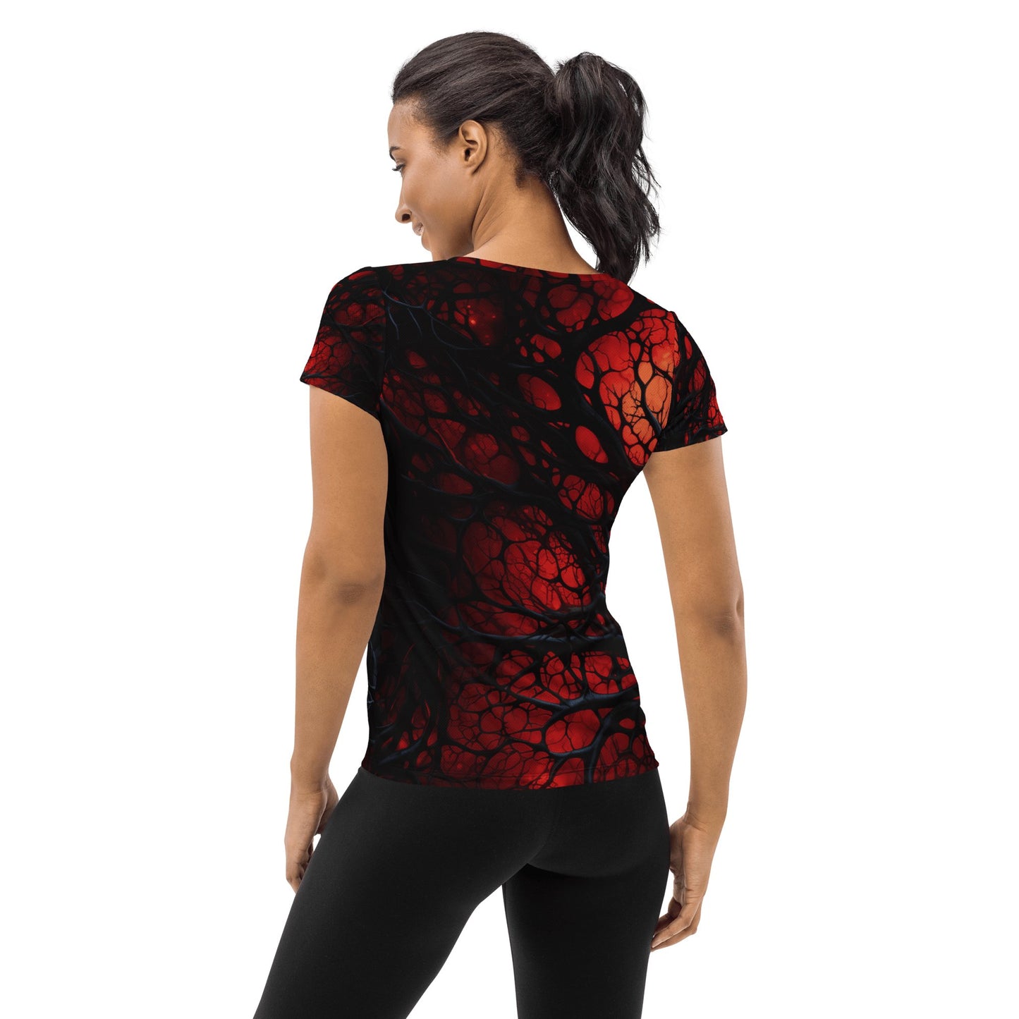 Allover Sport T-Shirt für Damen "Inferno of Shadows" - Artexio