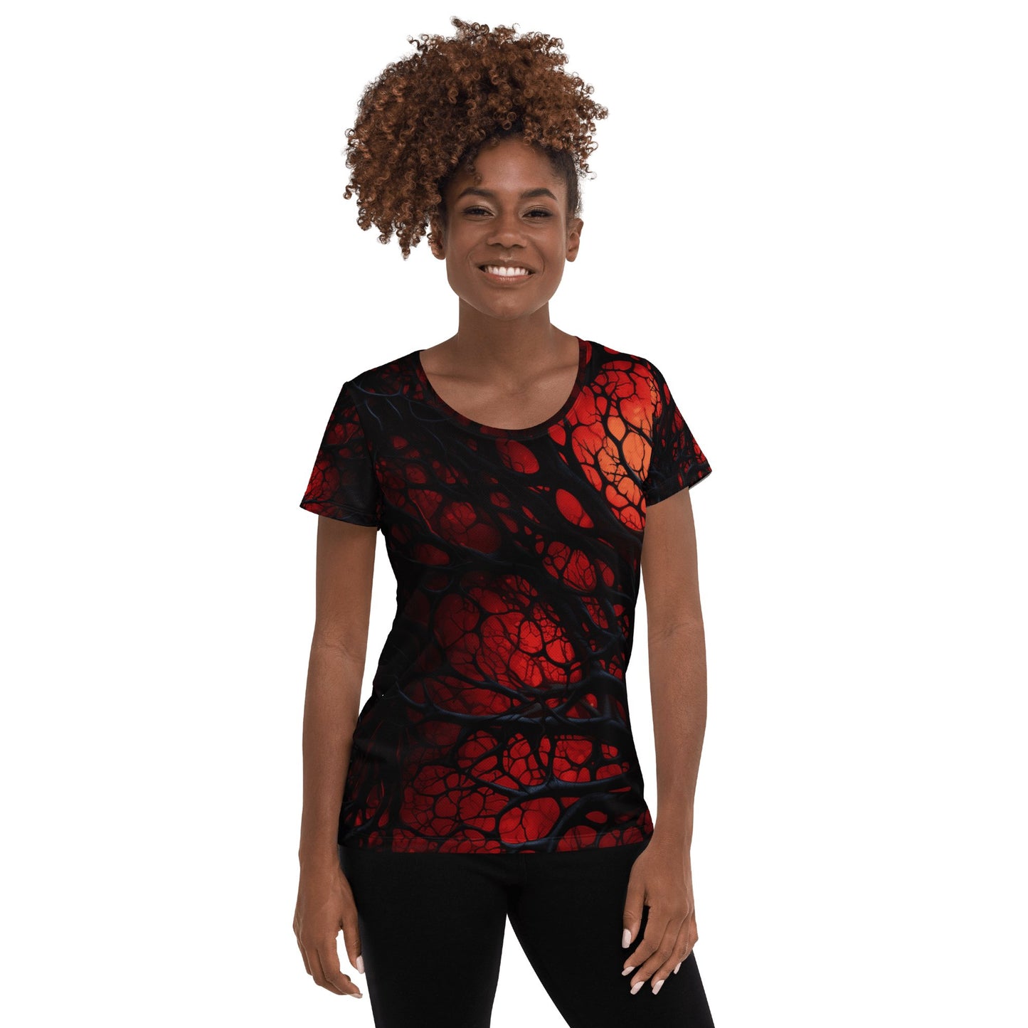 Allover Sport T-Shirt für Damen "Inferno of Shadows" - Artexio