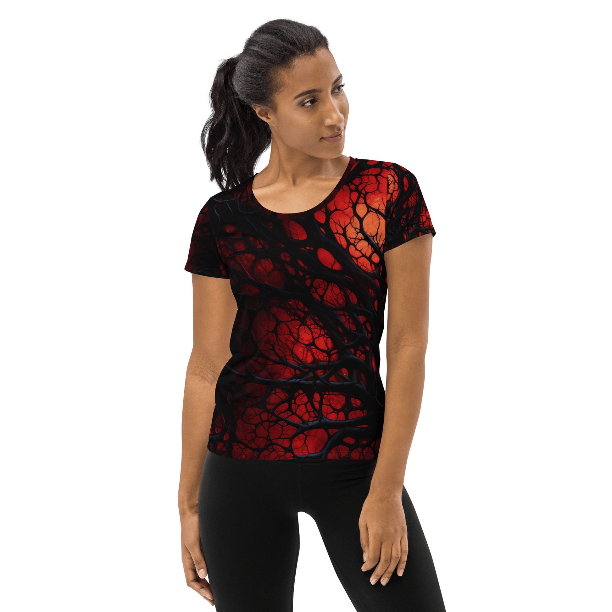 Allover Sport T-Shirt für Damen "Inferno of Shadows" - Artexio