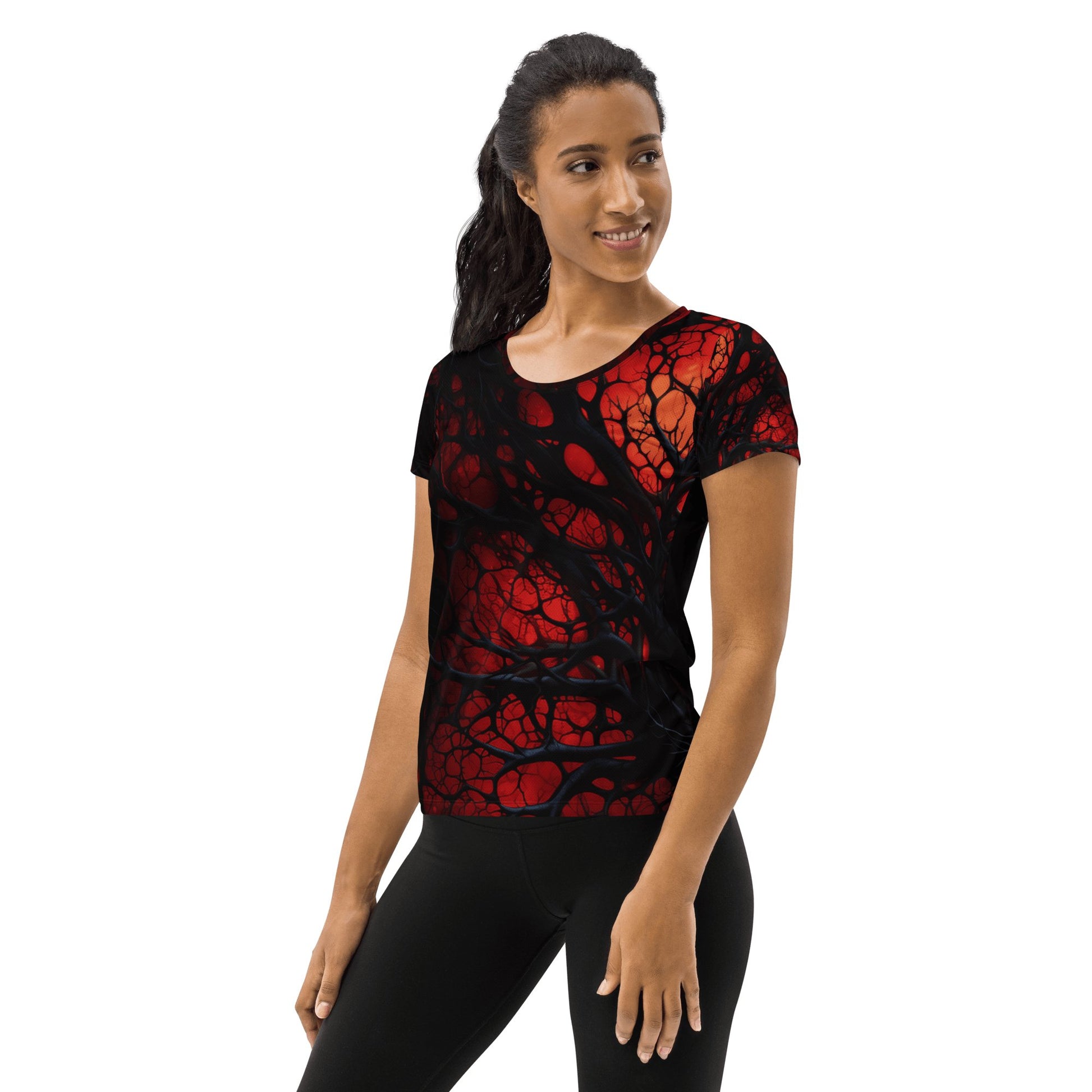 Allover Sport T-Shirt für Damen "Inferno of Shadows" - Artexio